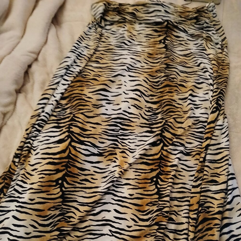 Long Animal Print Skirt